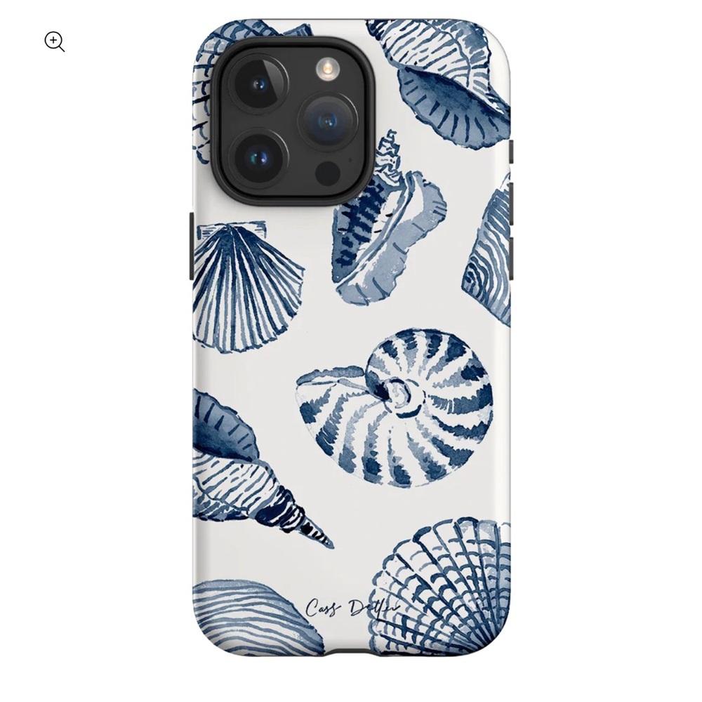 Blue Shell Pattern Phone Case - White & Blue - Picture 3 of 3